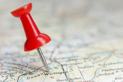Wertingen, Germany pin on map Foto stock