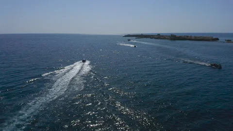 West area of Tabarca Island, Spain, by drone. Stock Footage 282684967