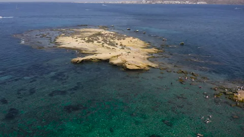 West area of Tabarca Island, Spain, by drone. Stock Footage 282687444