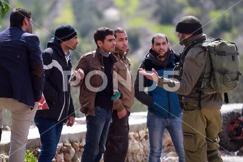 WEST BANK - CONFLICT - NAHALIN BLOCKADE Stock Photos