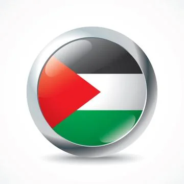 West Bank flag button Stock Illustration
