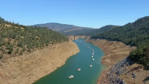 West Branch Feather River And Bridge During California Severe Drought 0070 Stock Footage 264983486