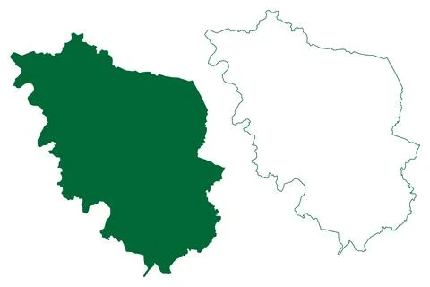 West Champaran district (Bihar State, Tirhut division, Republic of India) map Stock Illustration