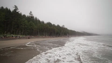 West Coast Ocean &amp; Rocks in the Pacific Northwest 2 Stock Footage 53215657