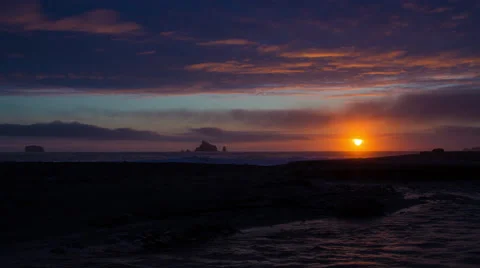 West Coast Sunset Time Lapse Stock Footage 53000496