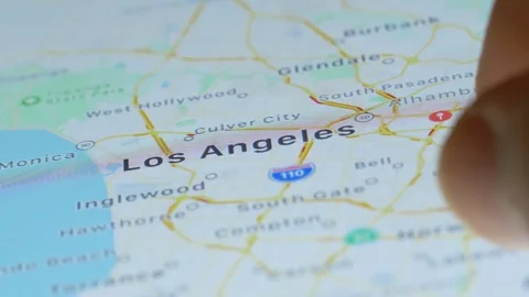 West Coast of USA Digital Map Browsing Stock Footage 116187571