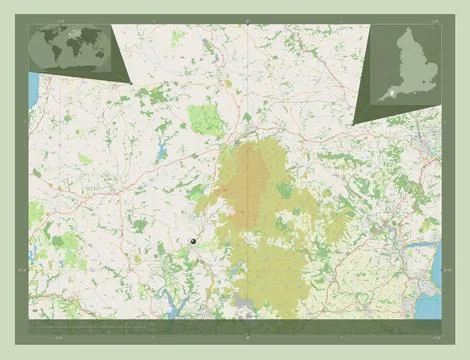 West Devon, England - Great Britain. Open Street Map Stock Illustration