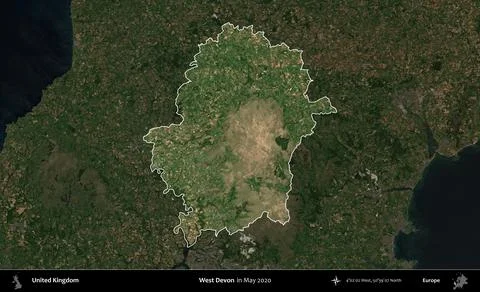 West Devon highlighted, United Kingdom. Sentinel. May 2020 스톡 일러스트