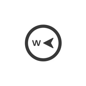 West direction. Isolated compass icon. Weather vector illustration Stock Illustration