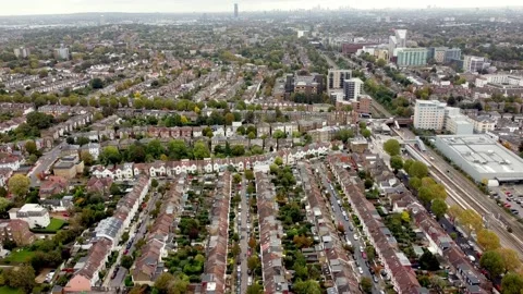 West Ealing town centre from Drayton Green, London, England Stock Footage 179015783