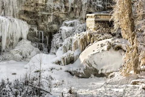 West elyria falls in winter Foto stock