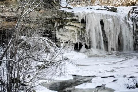 West elyria falls in winter Stock Photos