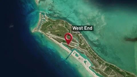 West End City Map Zoom (Bahamas) from Space to Earth Video stock 273285953