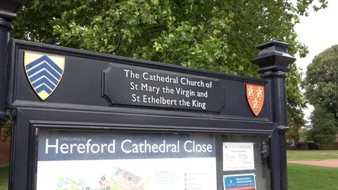 West Facade of Hereford Cathedral Stock Footage 115210458