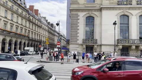 West facade of Pavillon de Flore and Hotel Regina in Paris France Stock Footage 315365014