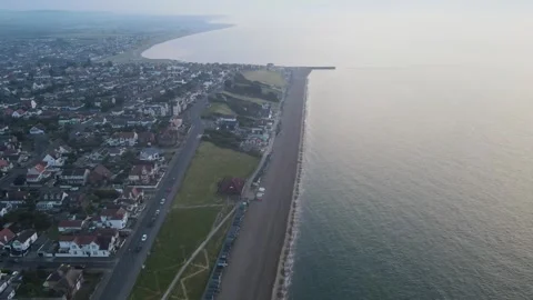 West facing view of the coastline at Hampton, Kent Stock Footage 250461960