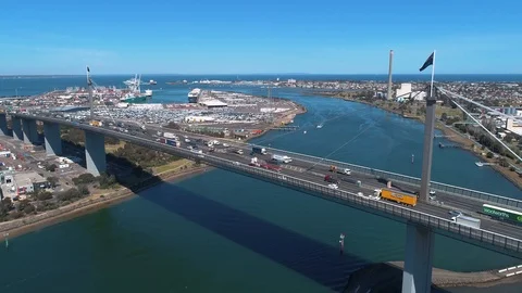 West Gate Bridge Melbourne Stock Footage 95825406