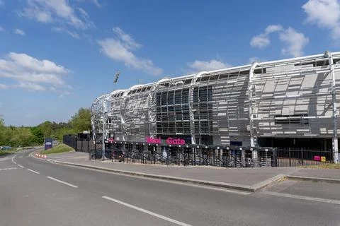 The West Gate Stand: Modern Architecture at the Utilita Bowl Cricket Stadium Stock Photos