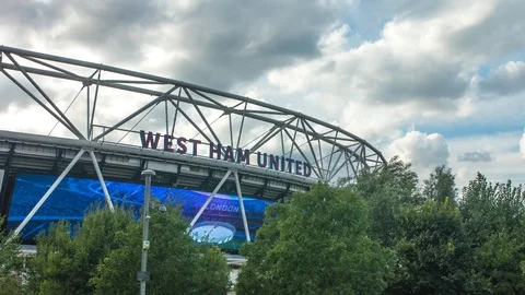 West Ham Stadium Timelapse, Olympic Park, Stratford, London 動画素材 94809010