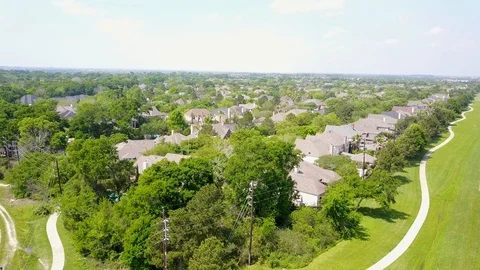 West Hoston (Katy) TX Homes Arial Drone Stock Footage 99219503