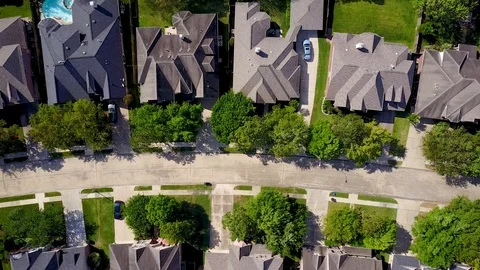 West Hoston (Katy) TX Homes Arial Drone Stock Footage 99219557
