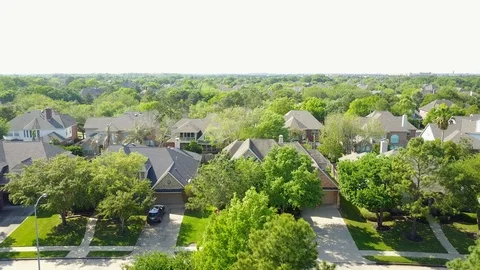 West Hoston (Katy) TX Homes Arial Drone Stock Footage 99219608