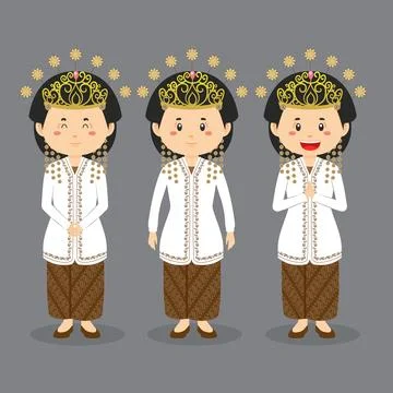 West Java Character with Various Expression イラスト素材