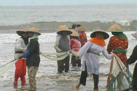 West Java Fishermen 13 Stock Footage 610591