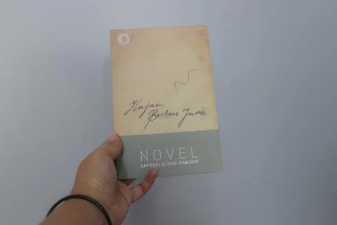 West Java, Indonesia on July 2022. A hand is holding a novel which is very .. Stock Photos