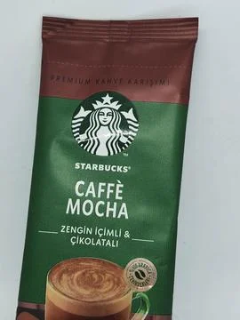 West Java, Indonesia on October 2022. One sachet of Starbucks premium coffee  Stock-Fotos