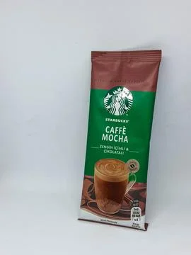 West Java, Indonesia on October 2022. One sachet of Starbucks premium coffee  Fotos de archivo