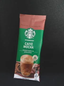 West Java, Indonesia on October 2022. One sachet of Starbucks premium coffee  Stock-Fotos