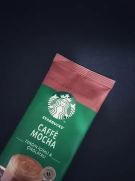 West Java, Indonesia in October 2022. A sachet of Starbucks coffee purchased  库存照片