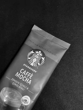 West Java, Indonesia in October 2022. A sachet of Starbucks coffee purchased  Stock Photos