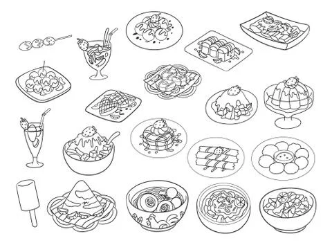 West Java Traditional and Modern Snack with Strawberry Illustrazione stock