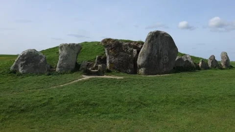 West Kennett Neolithic Long Barrow, Wiltshire, UK Stock Footage 339077388