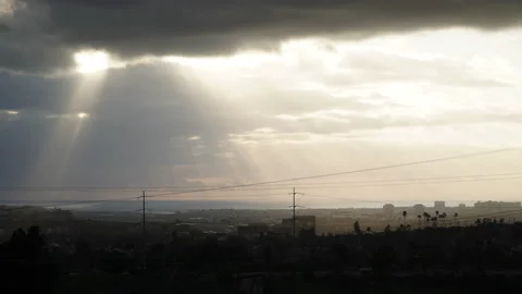 West Los Angeles Cloud Break Sunset Timelapse Stock Footage 235860477