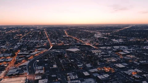 West Milwaukee Pan Up Sunset Stock Footage 88753651