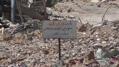 West Mosul - Destruction Vídeo Stock 79236500