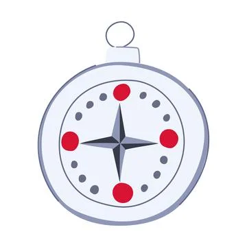 West nautical compass cartoon vector illustration Stock Illustration