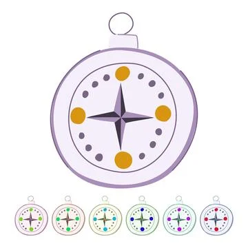 West nautical compass vector cartoon graphic Stock Illustration