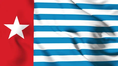 West Papua Flag Waving Loop Stock Footage 161245071
