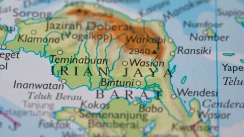 West Papua highlighted on a world map 4K Stock Footage 300659433