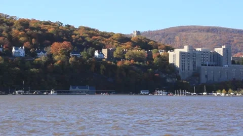 West Point from Across the River (HD) co Stock Footage 906211