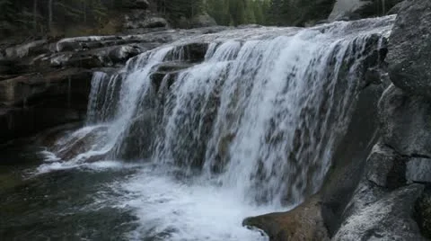 West Rosebud River waterfall Stock Footage 22146388