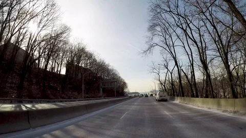 West Side High South Bound Winter 4K Timelapse Stock Footage 102481520