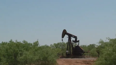 West Texas working oil pumpjack Stock Footage 40268253