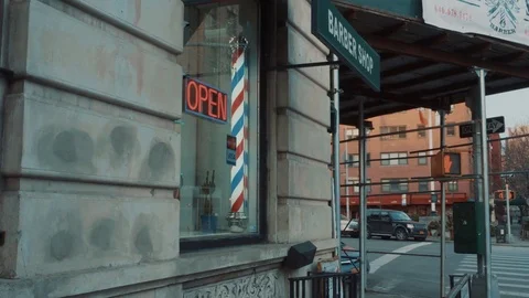 West village Barbershop new york Stock Footage