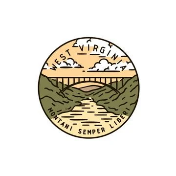 West Virginia. Bridge Stock Illustration