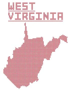 West Virginia Dot Map Stock Illustration
